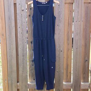 COZY La Vie En Rose Women's Jumpsuit ROMPER Size Medium NAVY Cargo Style Romper